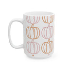 Pumpkin Pattern Ceramic Mug, Fall Coffee Cup, Halloween Gift, Cozy Hot Beverage Mug, Thanksgiving Kitchen Decor