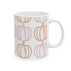 Pumpkin Pattern Ceramic Mug, Fall Coffee Cup, Halloween Gift, Cozy Hot Beverage Mug, Thanksgiving Kitchen Decor