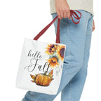 Autumn Floral Tote Bag, Cute Fall Handbag, Eco-Friendly Reusable Shopping Bag, Gifts for Her, Harvest Season Accessory