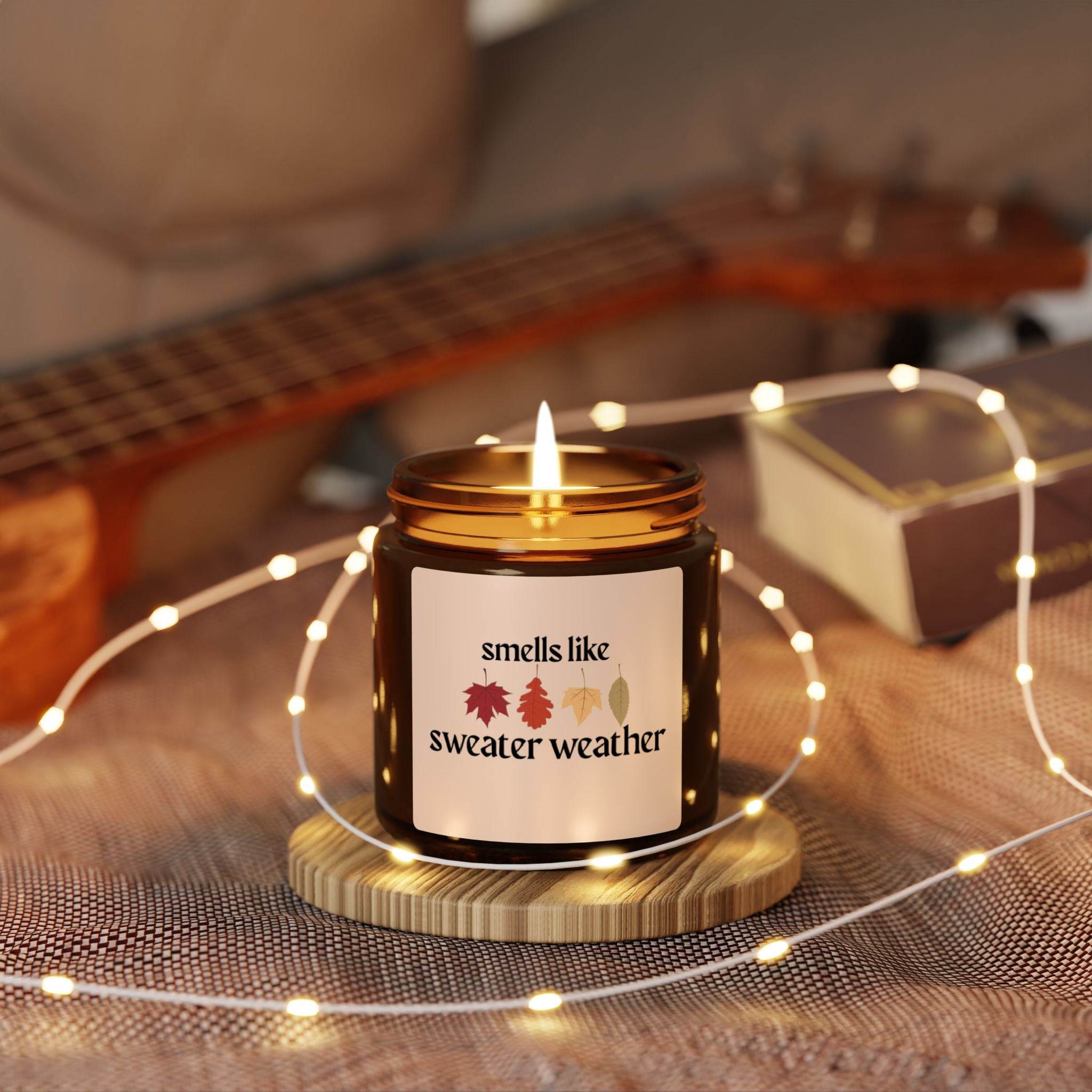 Cozy Scented Candle - Smells Like Sweater Weather, Autumn Decor, Fall Gifts, Relaxation, Home Ambiance