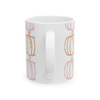 Pumpkin Pattern Ceramic Mug, Fall Coffee Cup, Halloween Gift, Cozy Hot Beverage Mug, Thanksgiving Kitchen Decor