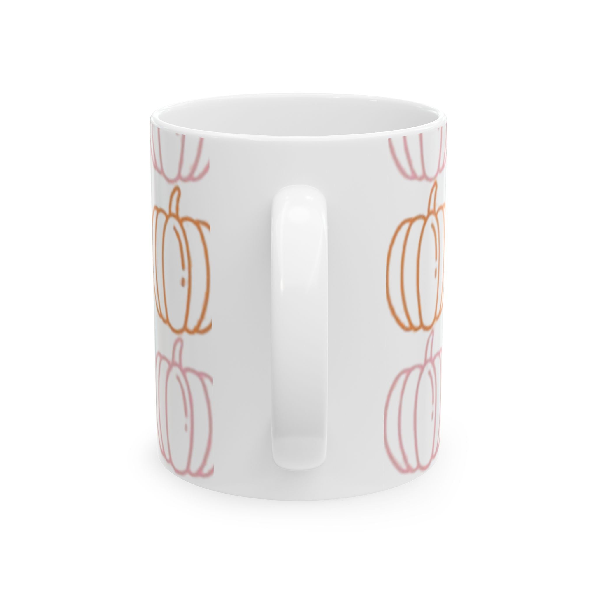 Pumpkin Pattern Ceramic Mug, Fall Coffee Cup, Halloween Gift, Cozy Hot Beverage Mug, Thanksgiving Kitchen Decor