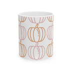Pumpkin Pattern Ceramic Mug, Fall Coffee Cup, Halloween Gift, Cozy Hot Beverage Mug, Thanksgiving Kitchen Decor