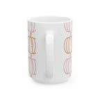 Pumpkin Pattern Ceramic Mug, Fall Coffee Cup, Halloween Gift, Cozy Hot Beverage Mug, Thanksgiving Kitchen Decor