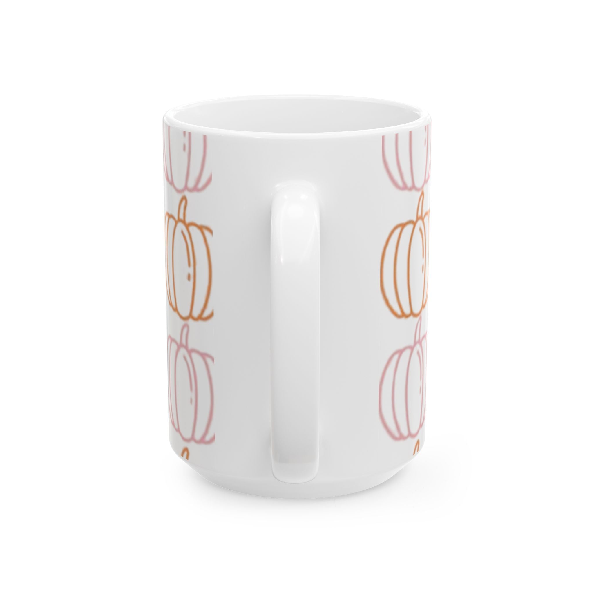 Pumpkin Pattern Ceramic Mug, Fall Coffee Cup, Halloween Gift, Cozy Hot Beverage Mug, Thanksgiving Kitchen Decor